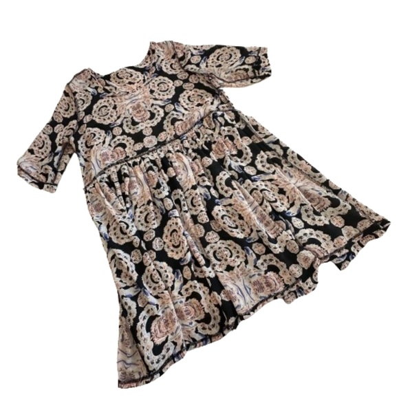 Passion Fusion Women's Small Multitone Bohemian Short Sleeves Mini Dress/Tunic - Picture 10 of 15